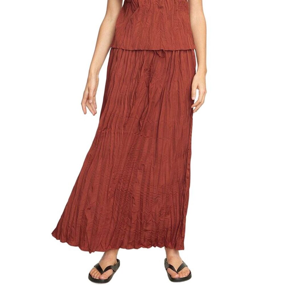 Modern Citizen Womens Ariel Tie-Front Crinkled Skirt